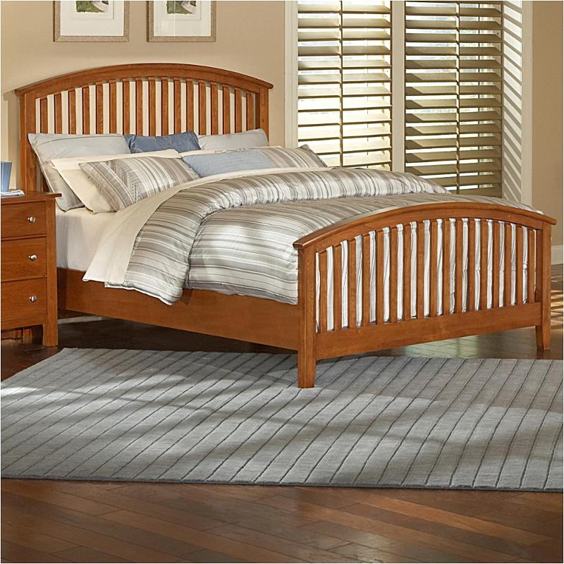 302559 Vaughan Bassett Furniture Queen Arched Slat Bed Cherry