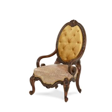 Chateau Beauvais Leather/ Fabric Wood Chair