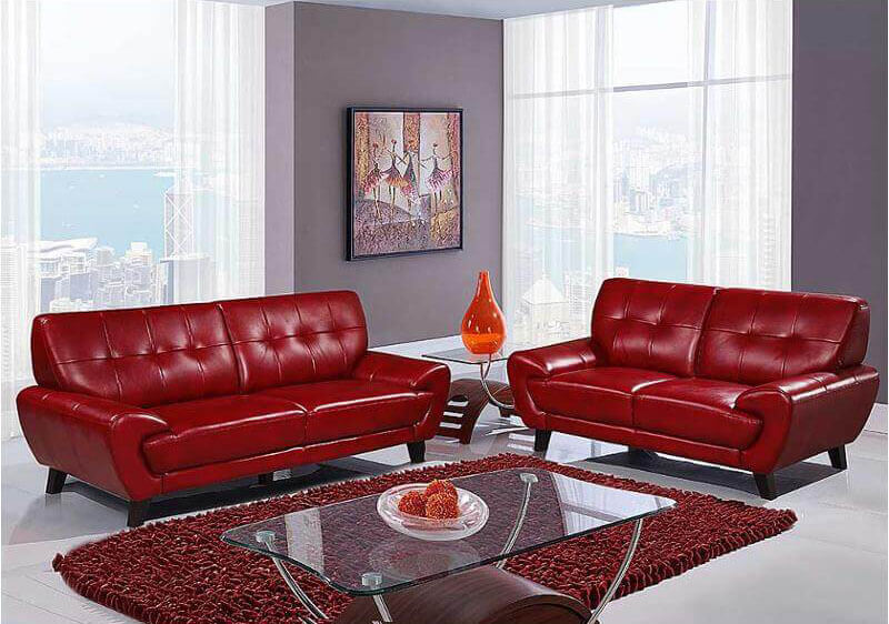 Blanche Red Living Room Furniture by Global