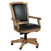 Wood Frame Leather Desk Chair