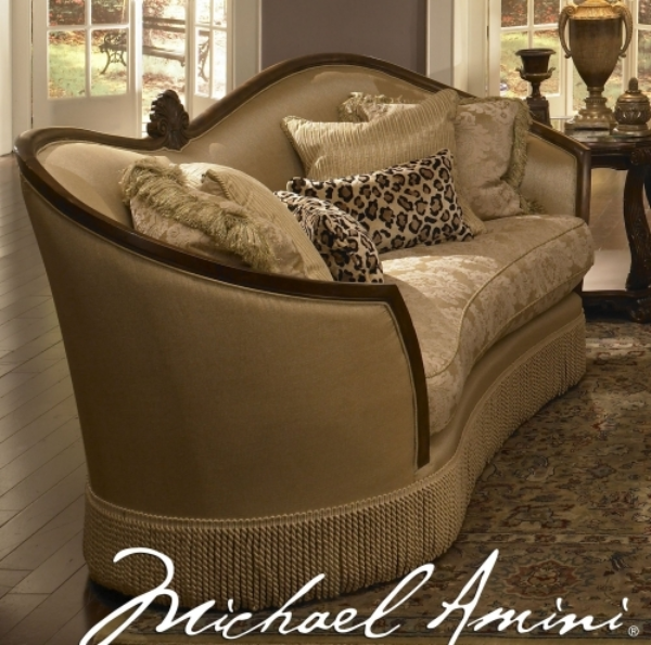 Aico Furniture Palace Gates Wood Trim Sofa