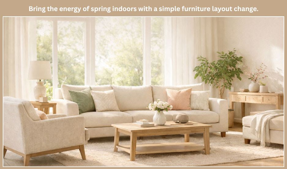 Bring the energy of spring indoors with a simple furniture layout change