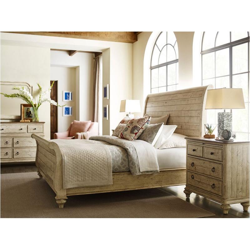 75-152h kincaid furniture weatherford - cornsilk king lynton sleigh bed