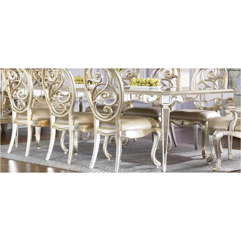 908 760 American Drew Furniture Jessica Mcclintock Couture Silverleaf Antique Mirror Leg Dining Table