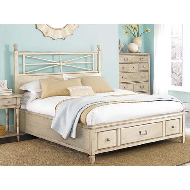 114 323w Pl American Drew Furniture Americana Home White Queen Arbor Gate Platform Bed Weathered