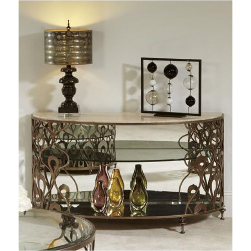 308 925 American Drew Furniture Demi Lune Sofa Table Metal 308 925 American Drew Furniture Bob Mackie Home Demi Lune Sofa Table Metal