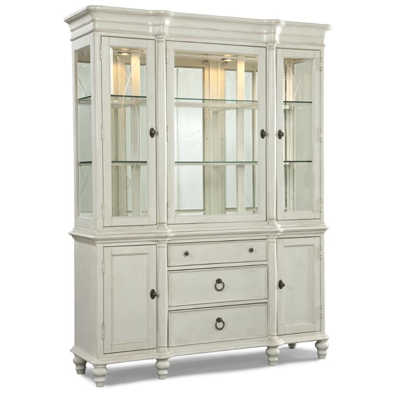 1520 372 Legacy Classic Furniture Glen Cove Weathered White Buffet Hutch