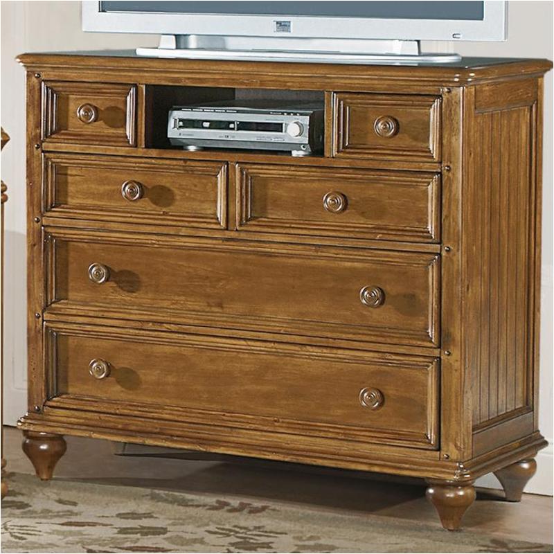 1656 66 Flexsteel Wynwood Furniture Media Chest Honey Pine