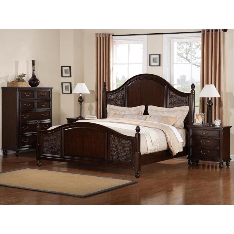1576 90k1 Flexsteel Wynwood Furniture Bed 1576 90k1 Flexsteel Wynwood Furniture Biscayne Antigua Cherry Finish Bedroom Bed