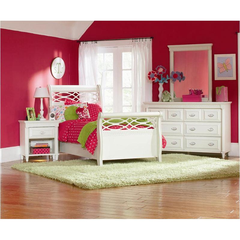 I87 500 Aspen Home Furniture Young Classics White Twin Sleigh Bed
