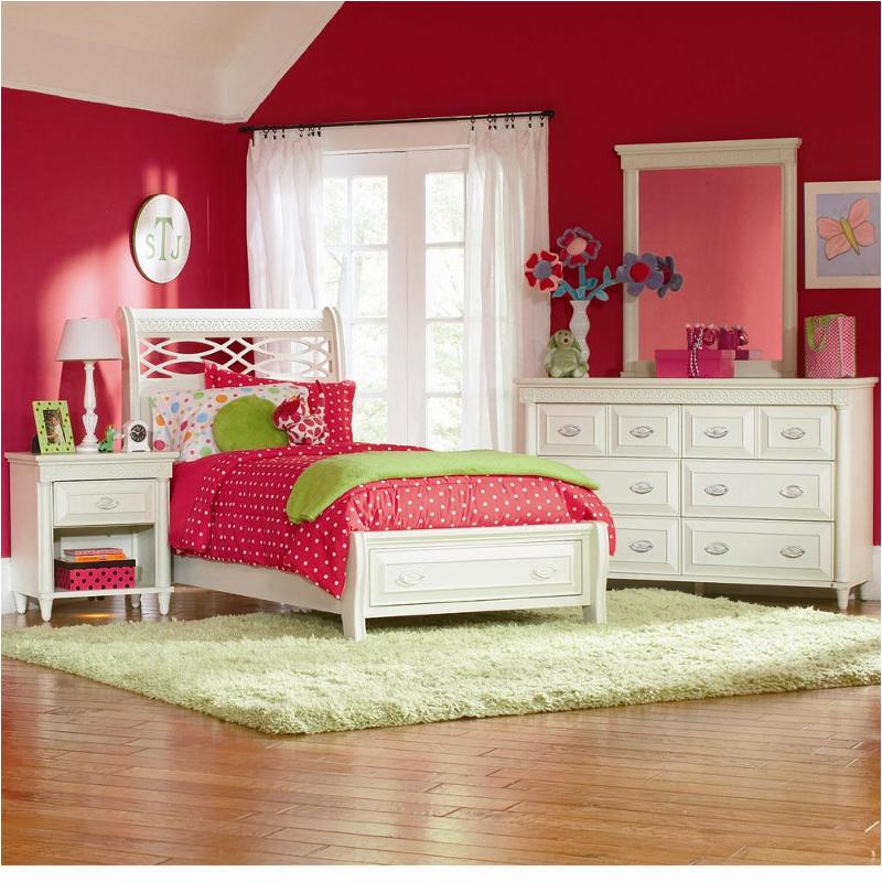 I87 503d Aspen Home Furniture Young Classics White Twin Sleigh Storage Footboard White