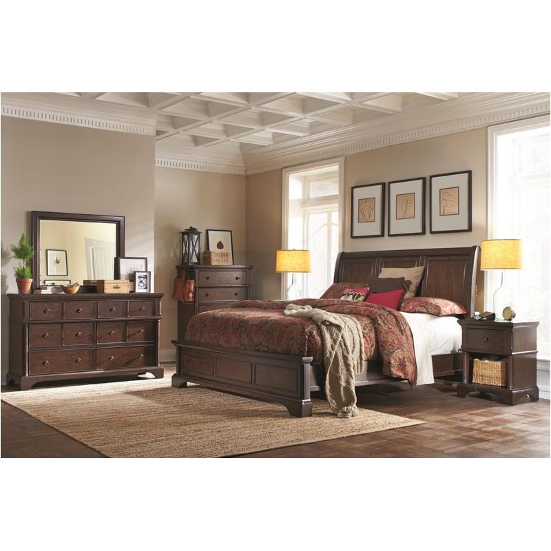 I08 404 Aspen Home Furniture Bancroft Eastern King Sleigh Bed With Lamp Assist