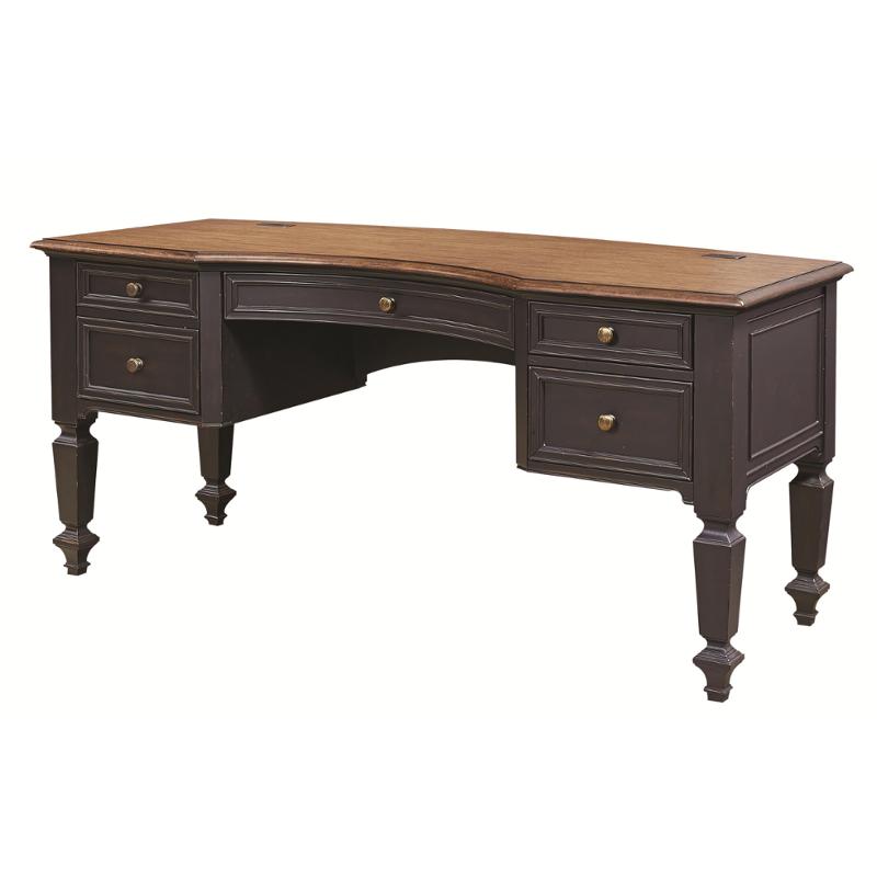 I65 371 Aspen Home Furniture 66in Curved Top Half Pedestal Desk I65 371 Aspen Home Furniture Ravenwood Office Desk