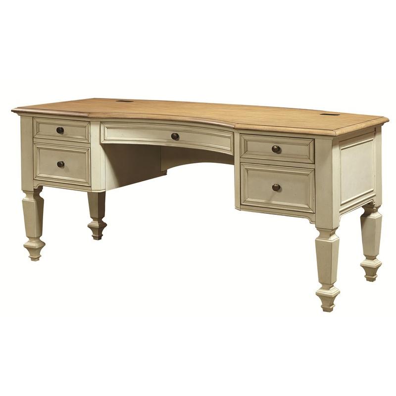 I67 371 Aspen Home Furniture 66in Curved Top Half Pedestal Desk