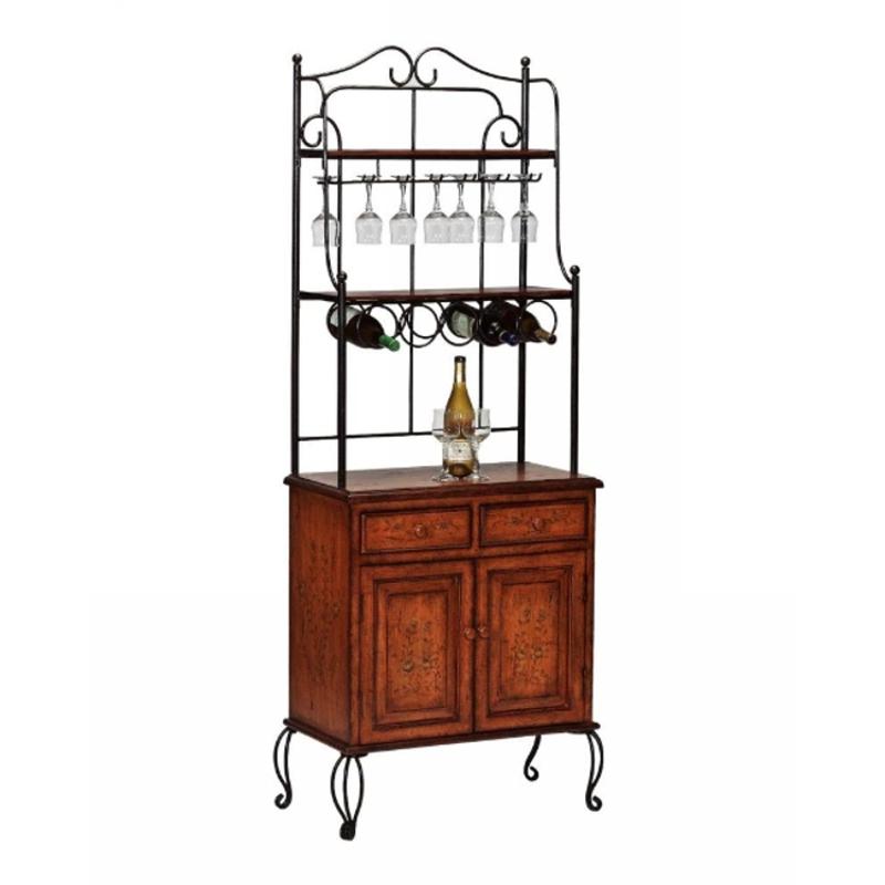 22210 Stein World Accent Iron Bakers Wine Rack 2door 2drawer 22210 Stein World Accent Bakers Rack
