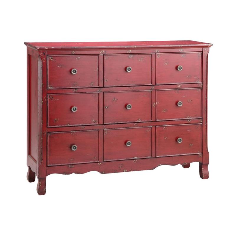 12028 Stein World Accent Accent Chest Glorianna 3drawer Red Chest