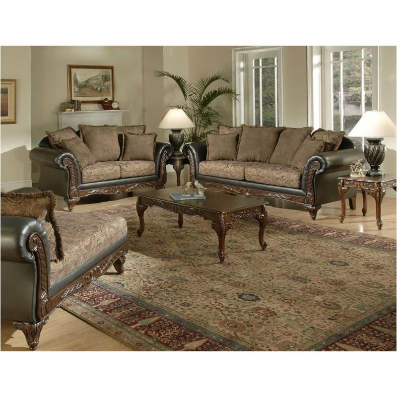 7685 S Hughes Furniture Living Room Wood Trim Sofa 7685 S Hughes Furniture Living Room Sofa