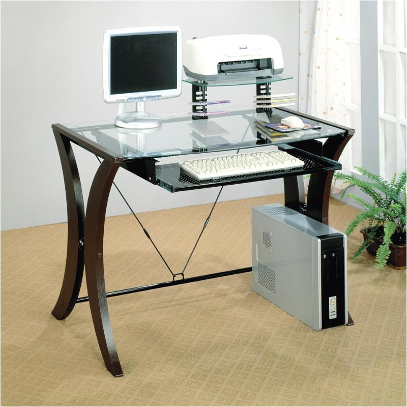 800445 Coaster Furniture Division Glass Top Computer Desk