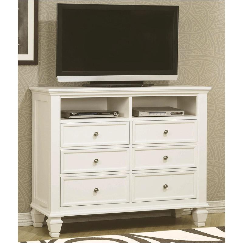 201306 Coaster Furniture Sandy Beach White Media Chest White