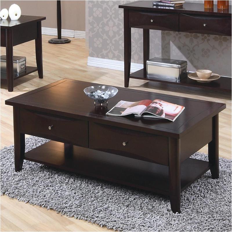 700968 Coaster Furniture Whitehall Cappuccino Coffee Table