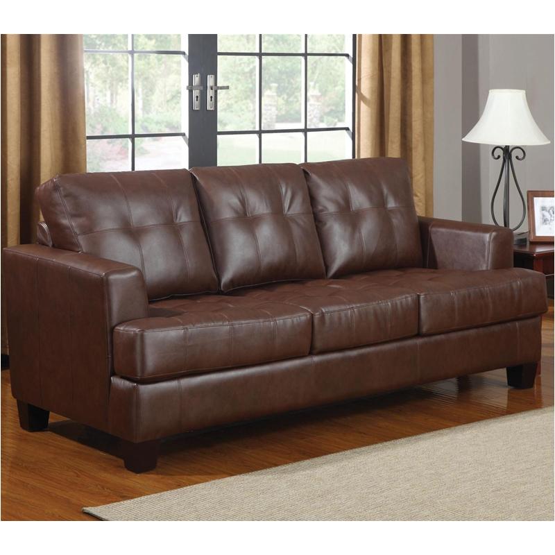 504071 Coaster Furniture Samuel Dark Brown Sofa