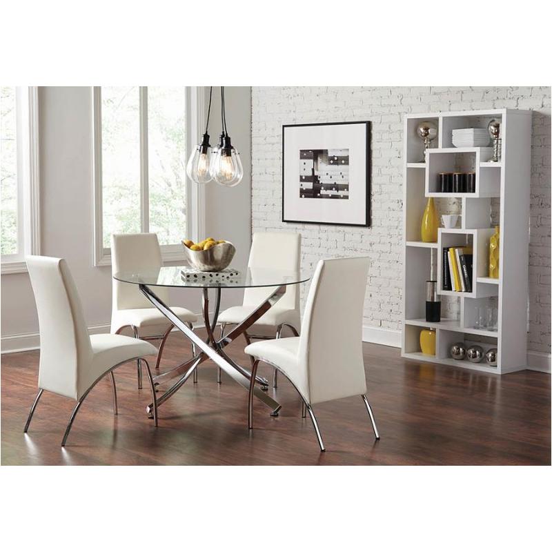 106440 Coaster Furniture 46 In Round Glass With Chrome Table Base 106440 Coaster Furniture 46 In Round, Chrome Dining Room Table Base