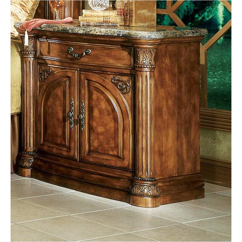 53040 24 Aico Furniture Monte Carlo Pecan Nightstand With Marble Top Pecan