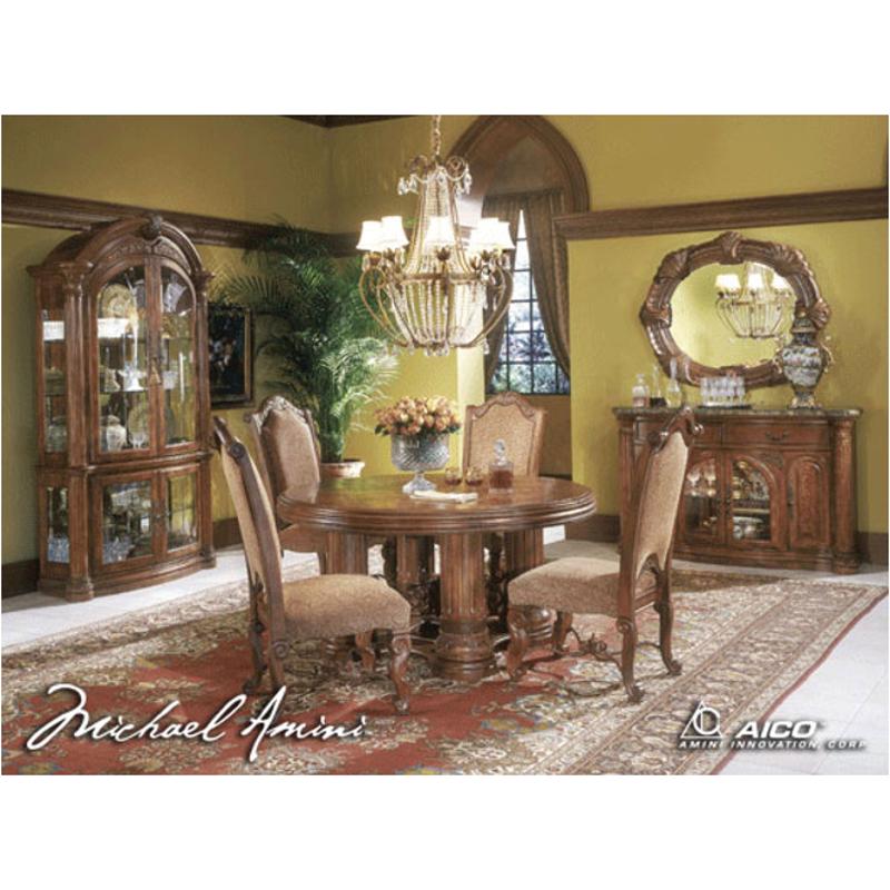 53001t 24 Aico Furniture Monte Carlo Pecan Round Dining Table