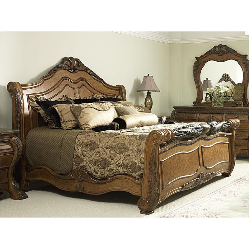60011 23 Aico Furniture Eden Queen Sleigh Bed Amaretto