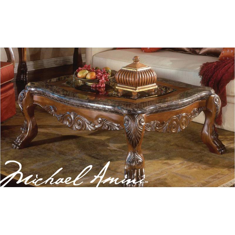 60201 23 Aico Furniture Eden Jumbo Trctangular Cocktail Table Amaretto