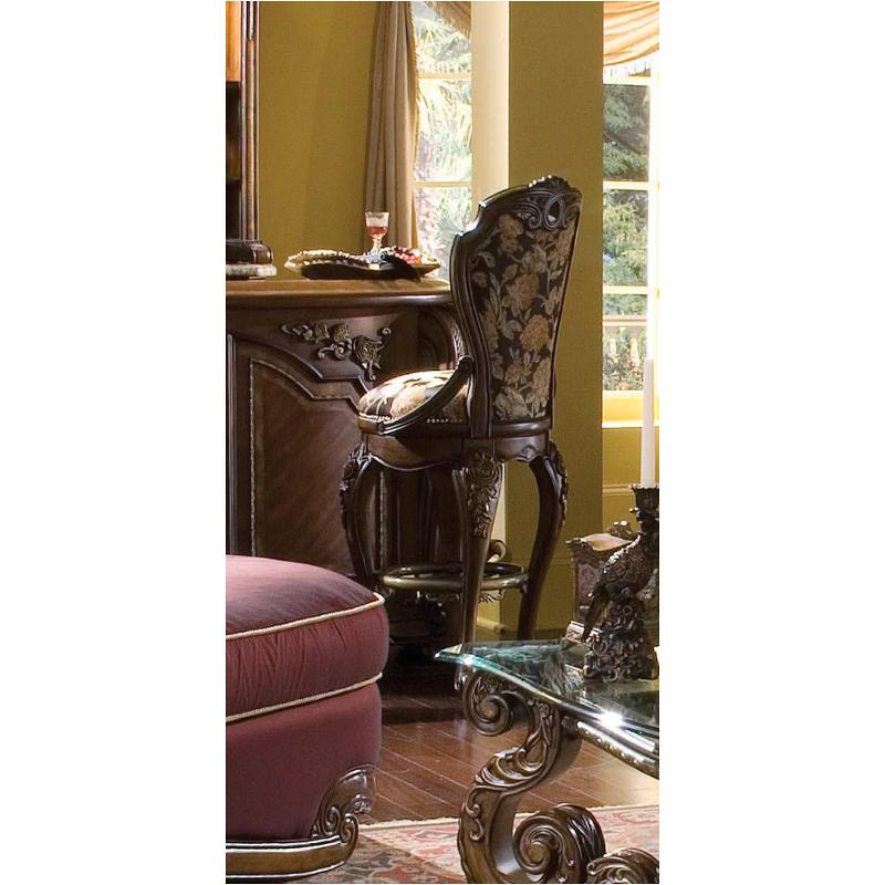 67504 83 Aico Furniture Oppulente Regal Black Swivel Bar Stool