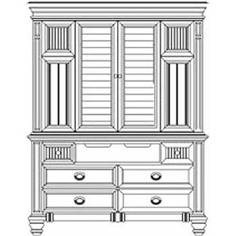 86081t 02 Aico Furniture Tides Island White Tv Armoire Island White