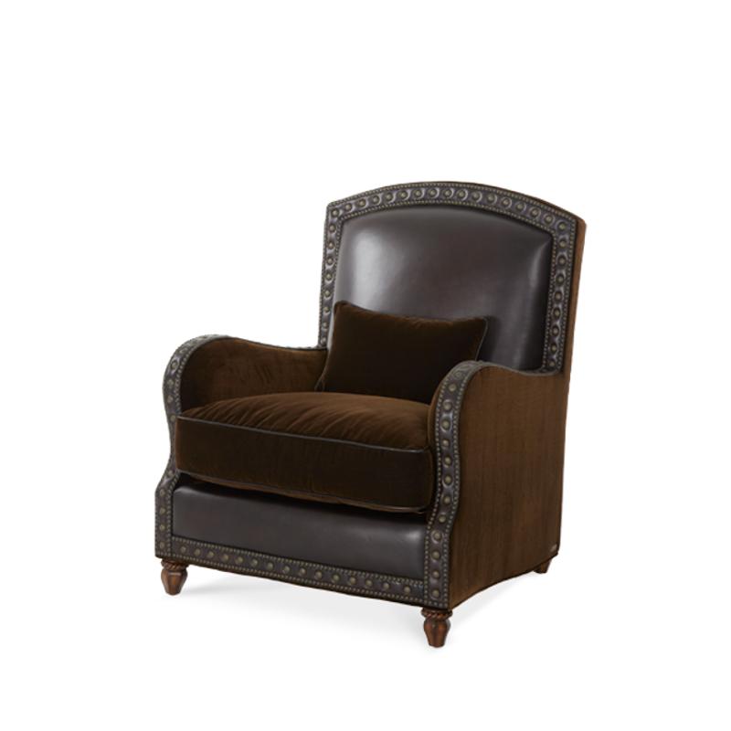 37835 Brown 58 Aico Furniture Vizcaya Fabric Leather Club Chair 37835 Brown 58 Aico Furniture Vizcaya Living Room Chair