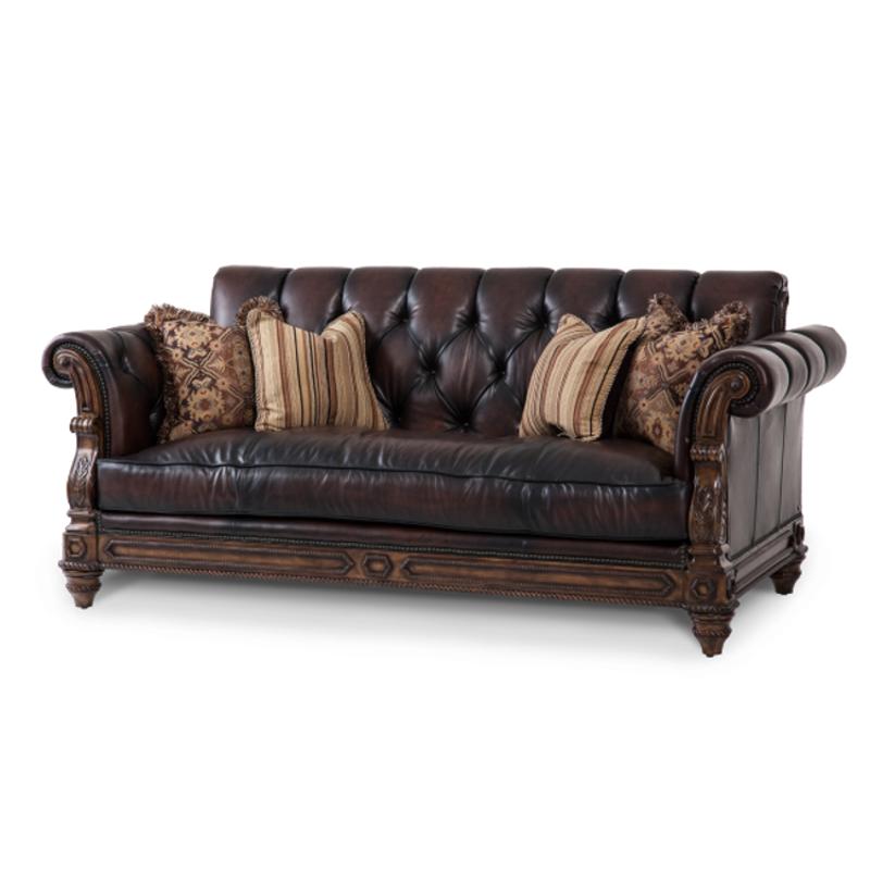 37915 Dkbrn 58 Aico Furniture Vizcaya Living Room Leather Sofa