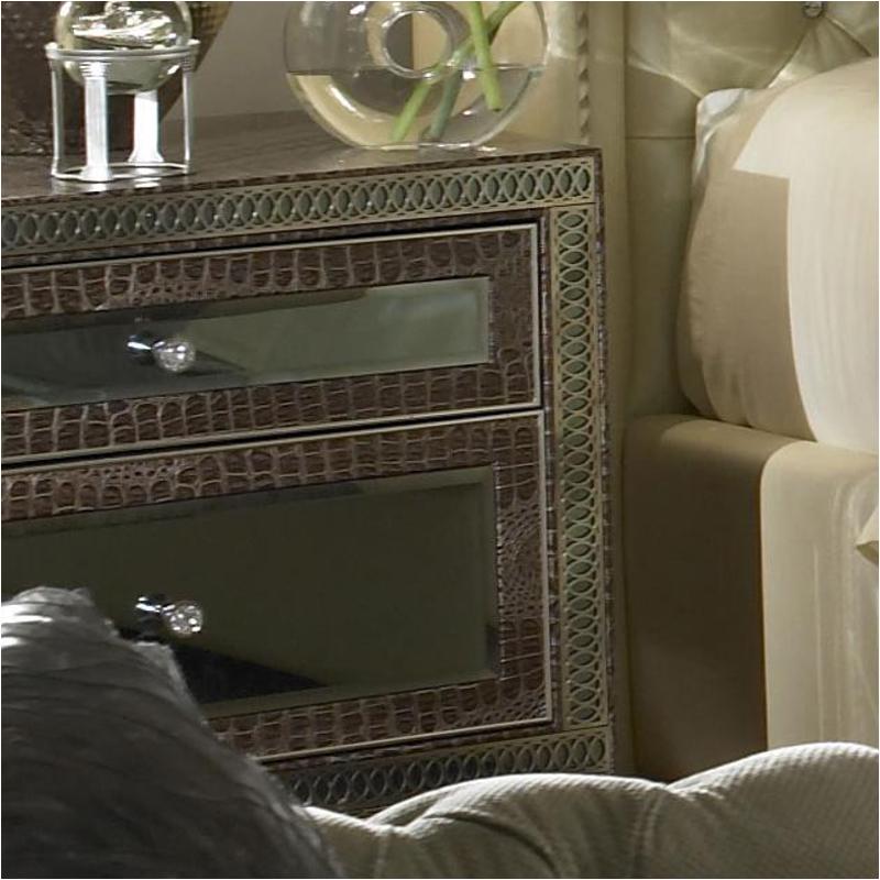 03040 33 Aico Furniture Hollywood Swank Upholstered Nightstand Amazing Gator