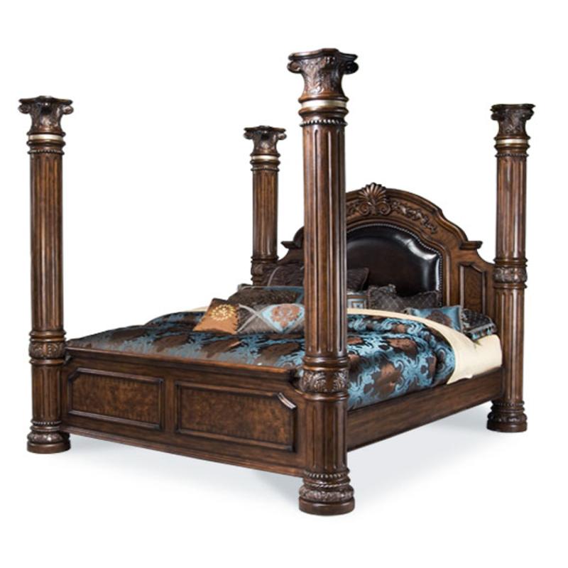 N53015r 46 Aico Furniture Monte Carlo Ii Eastern King Poster Bed Cafe Noir