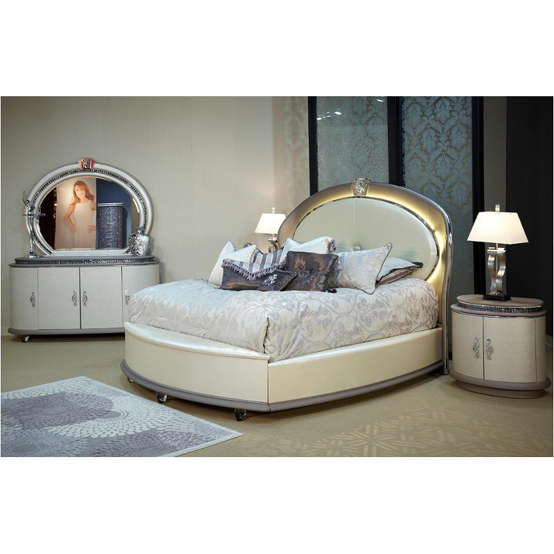 08014 14 Ck Aico Furniture Overture California King Upholstered Bed With Storage Fb Creamy Pearl