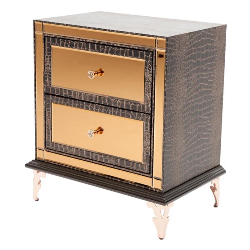9001640 401 Aico Furniture Hollywood Loft Ganache Upholstered Nightstand Ganache