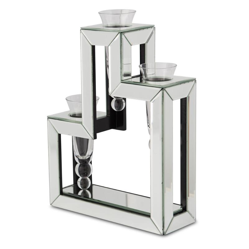 Fs Mntrl128 Aico Furniture Montreal Mirrored Glass Vase 3 Tier