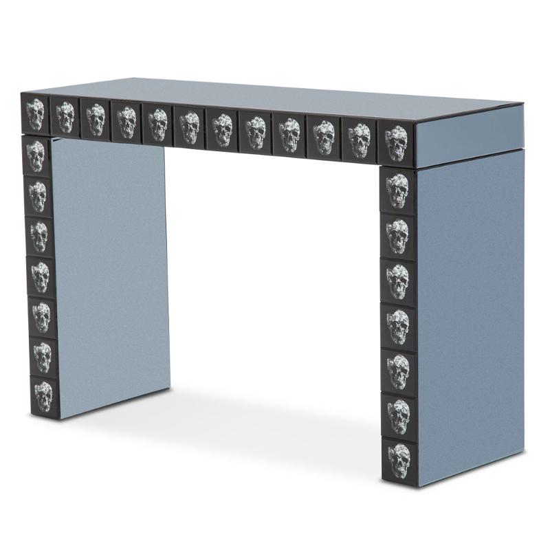Fs Mntrl229h Aico Furniture Montreal Mirrored Console Table W Skull Decor
