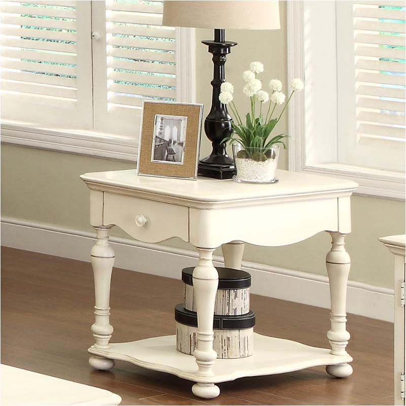 16709 Riverside Furniture Rectangular End Table - White