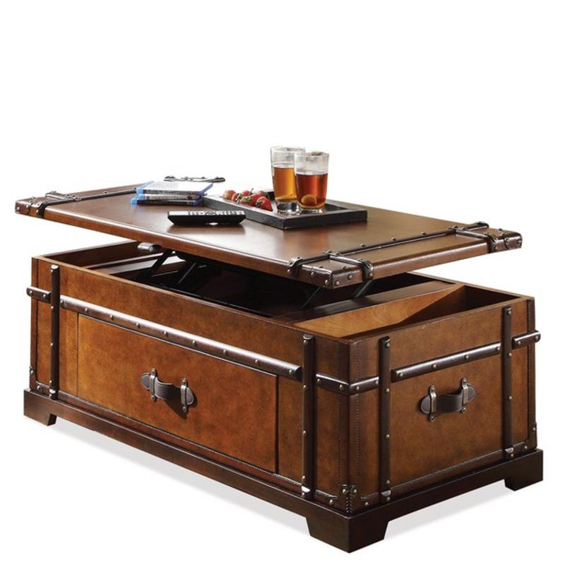 38703 Riverside Furniture Steamer Trunk Lift Top Tail Table Trunk Lift Top Tail Table 38703 Riverside Furniture Latitudes Living Room