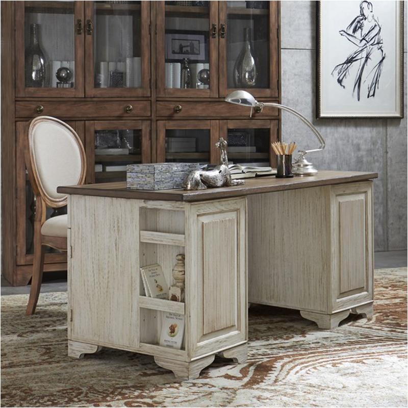 21230 Riverside Furniture Aberdeen Desk 21230 Riverside Furniture Aberdeen 62in Pedestal Desk With Toasted Pecan Top