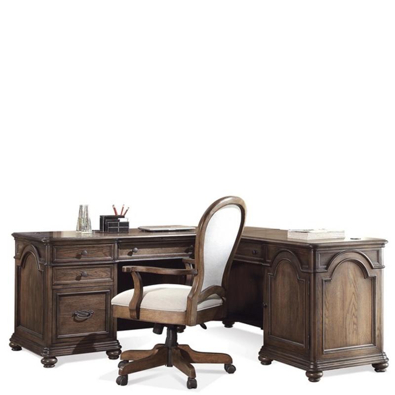15832 Riverside Furniture Belmeade L Desk And Return Oak 15832 Riverside Furniture Belmeade Home Office Desk