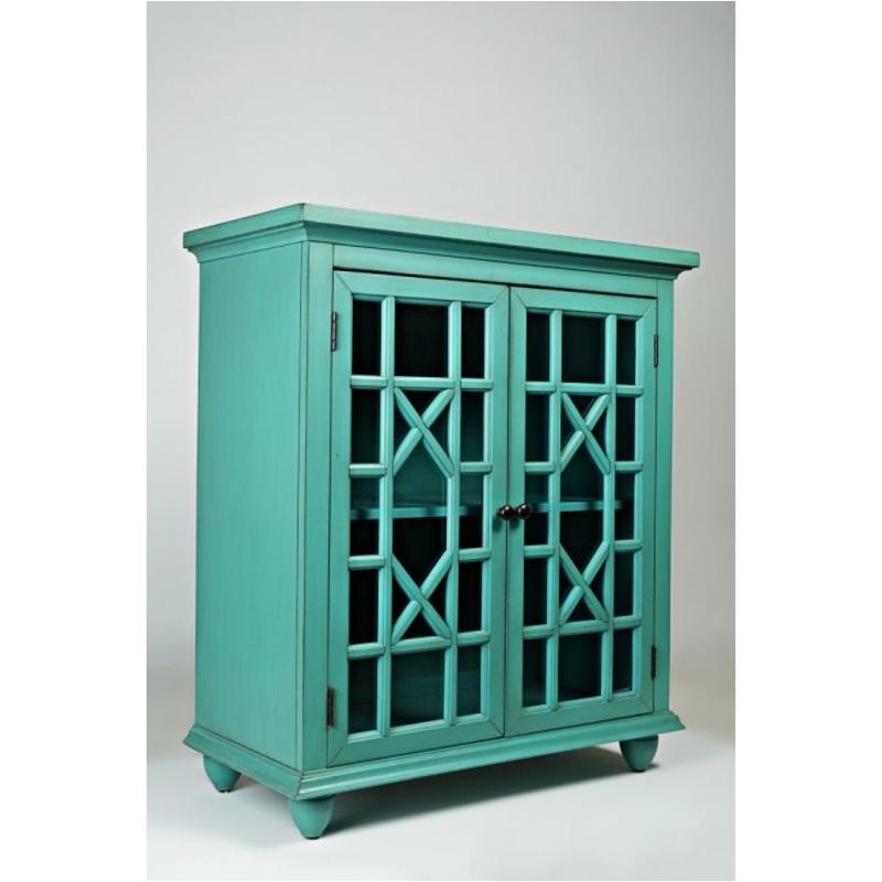 1530 31 Jofran Furniture Brighton Park Accent Cabinet With 2 Glass Doors Turquoise