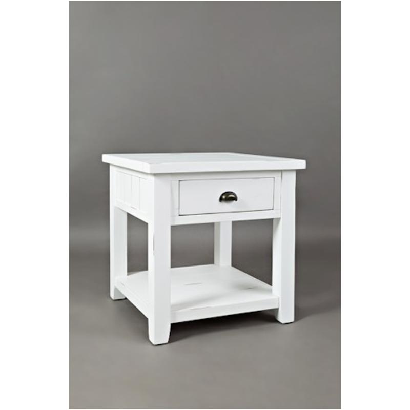 1744 3 Jofran Furniture Artisans Craft Weathered White End Table With Drawer Shelf
