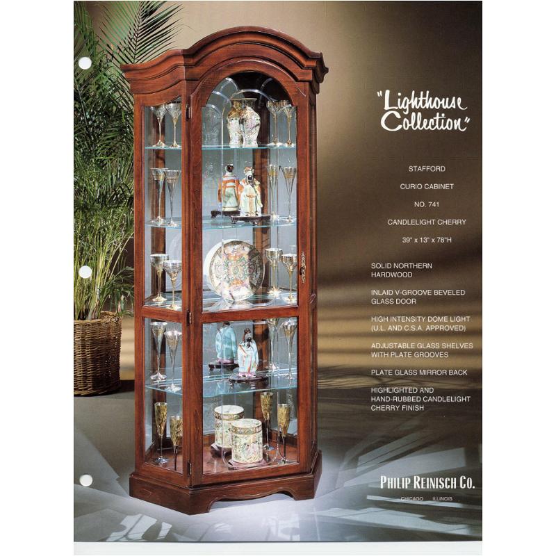 741 Philip Reinisch Company Cherry Stafford Curio Cabinet