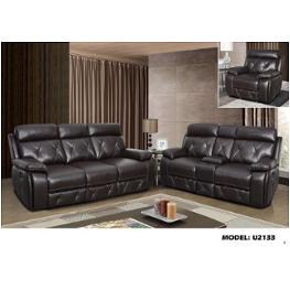 U2133 - Leather Gel - Agnes Walnut Living Room Set Global Furniture U2133 - Leather Gel - Agnes Walnut Living Room Furniture