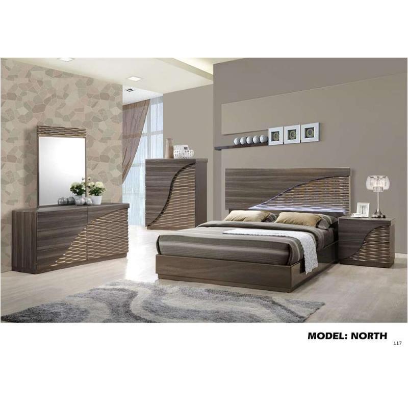 North Zebra Wood Gold Line Bedroom Set Global Furniture