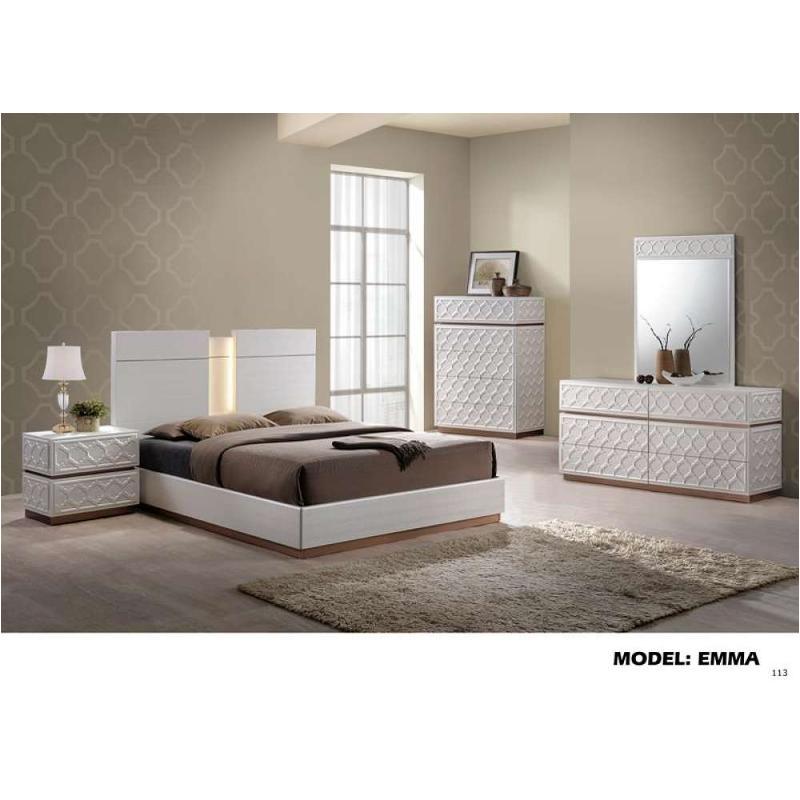 Emma K Global Furniture Leather Cream Bedroom King Bed Emma K Global Furniture Leather Cream Bedroom Bed